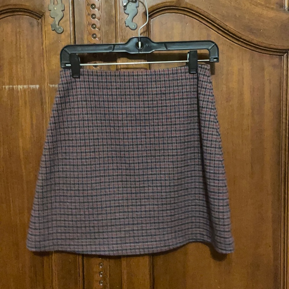 Theory Blake Red Plaid skirt